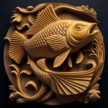 3D model Golden hazelnut fish (STL)